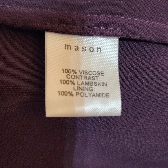 Mason By Michelle Mason Color block Purple Dress With Lambskin Leather Arms - Picture 8 of 11